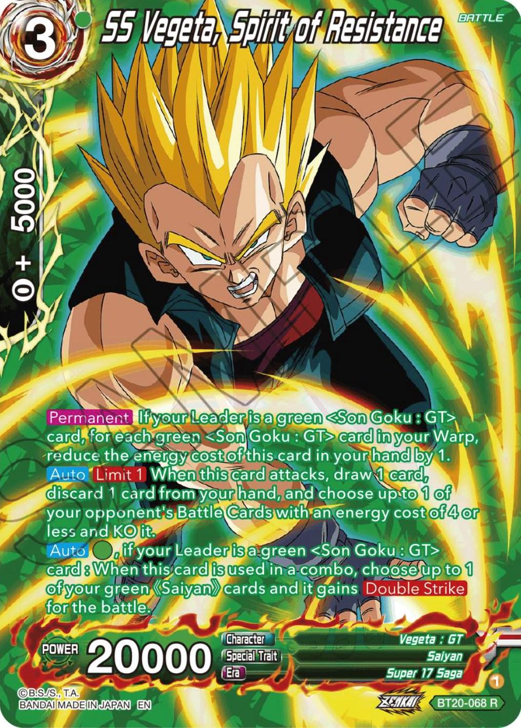 SS Vegeta, Spirit of Resistance [Silver Foil] BT20-068