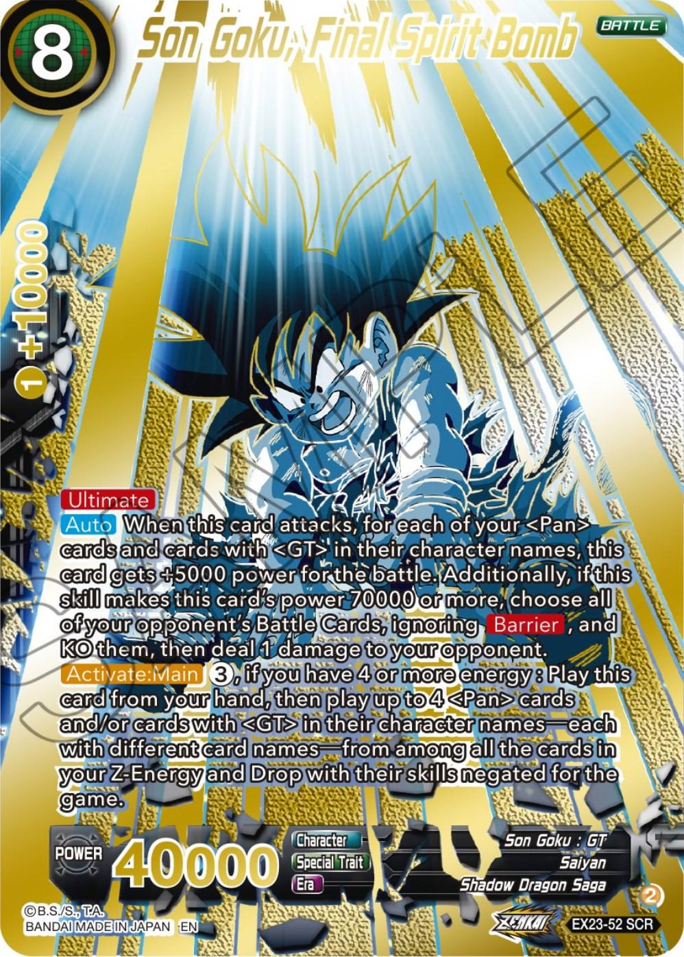 Son Goku, Final Spirit Bomb [Alternate Art] EX23-52