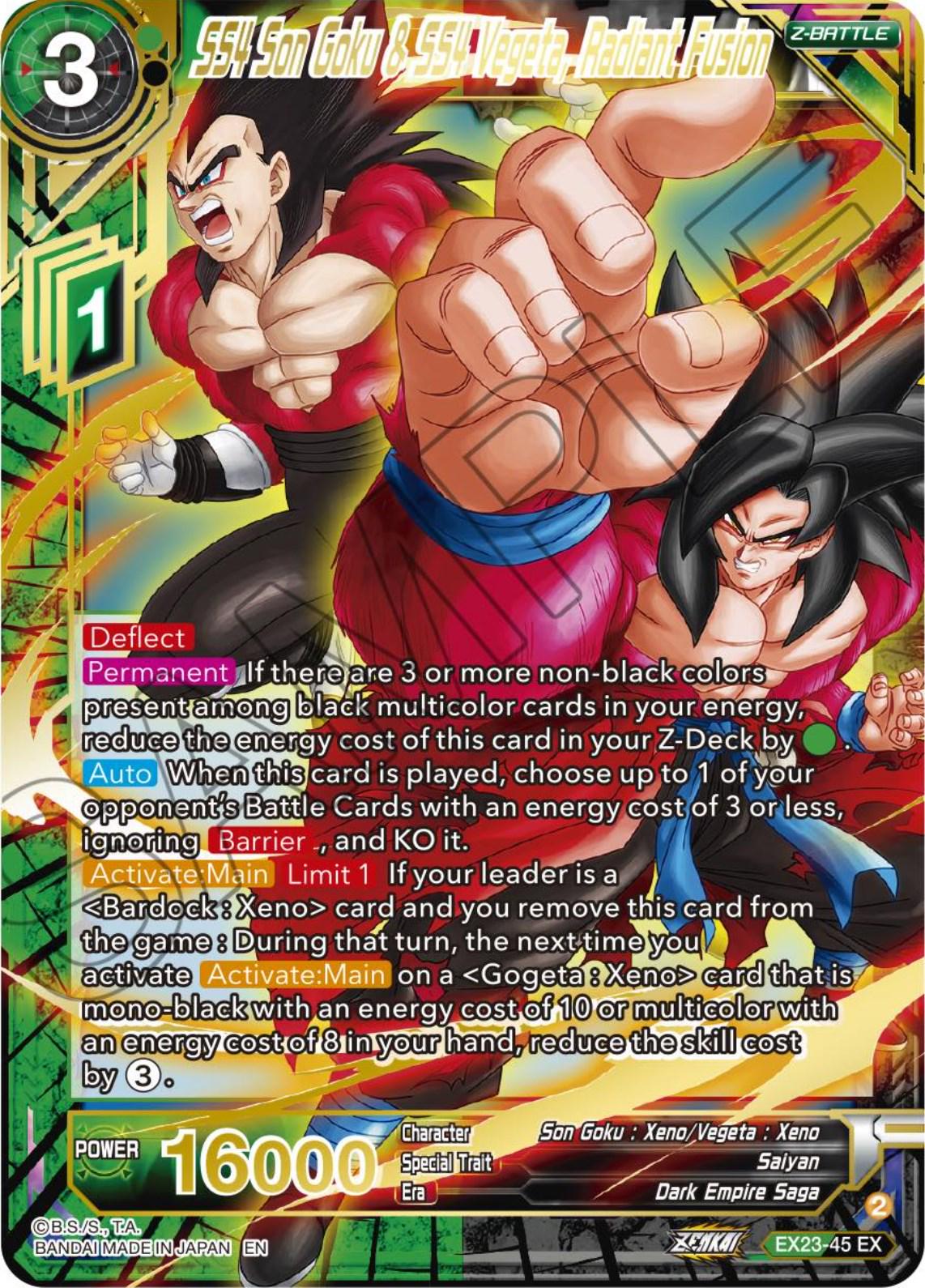 SS4 Son Goku & SS4 Vegeta, Radiant Fusion EX23-45