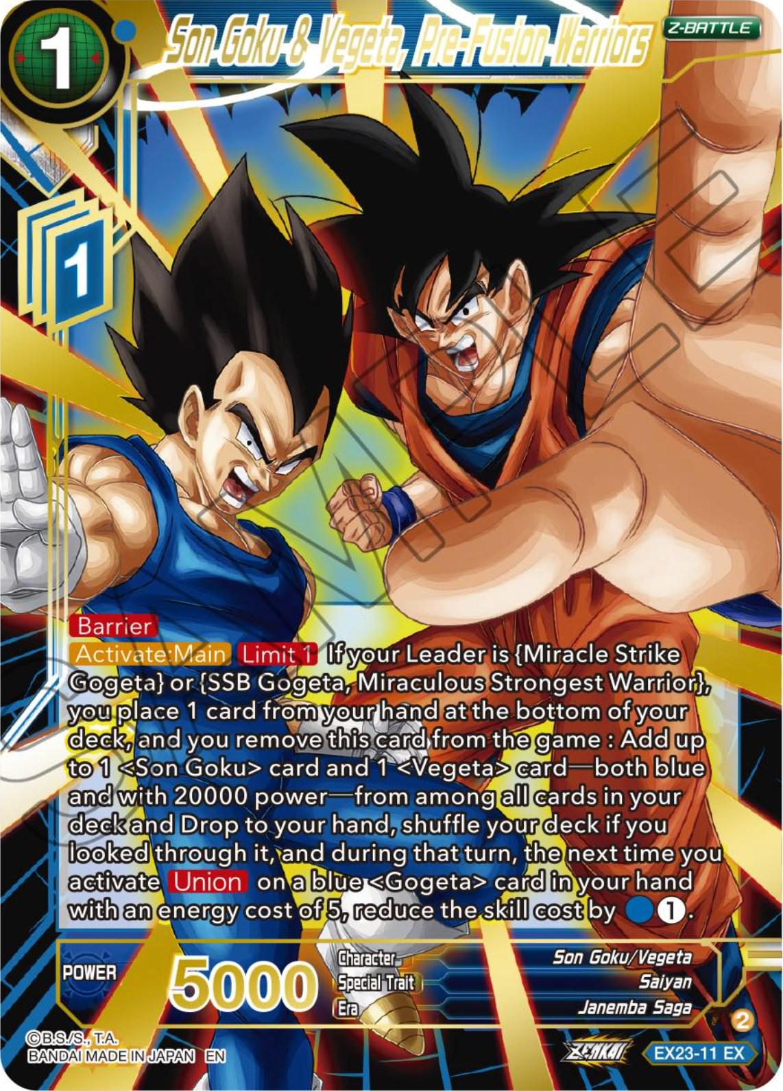 Son Goku & Vegeta, Pre-Fusion Warriors EX23-11