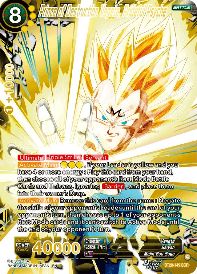 Prince of Destruction Vegeta, Prideful Psyche BT28-149