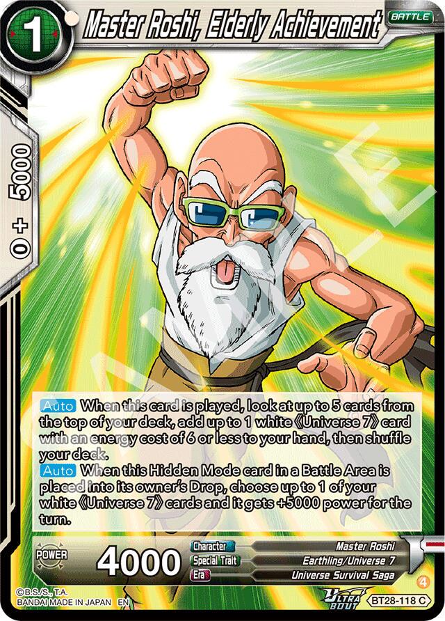 Master Roshi, Elderly Achievement BT28-118