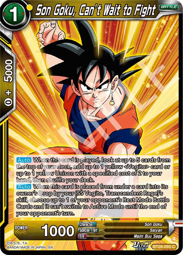 Son Goku, Can't Wait to Fight BT28-093