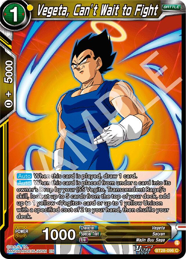 Vegeta, Can't Wait to Fight BT28-096