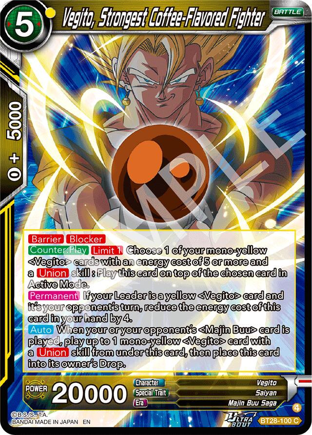 Vegito, Strongest Coffee-Flavored Fighter BT28-100