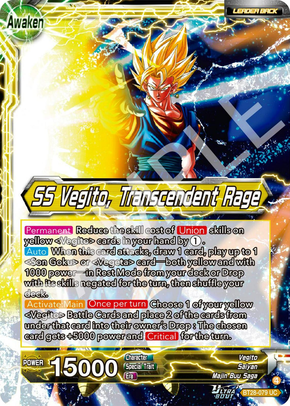 Vegito // SS Vegito, Transcendent Rage BT28-079