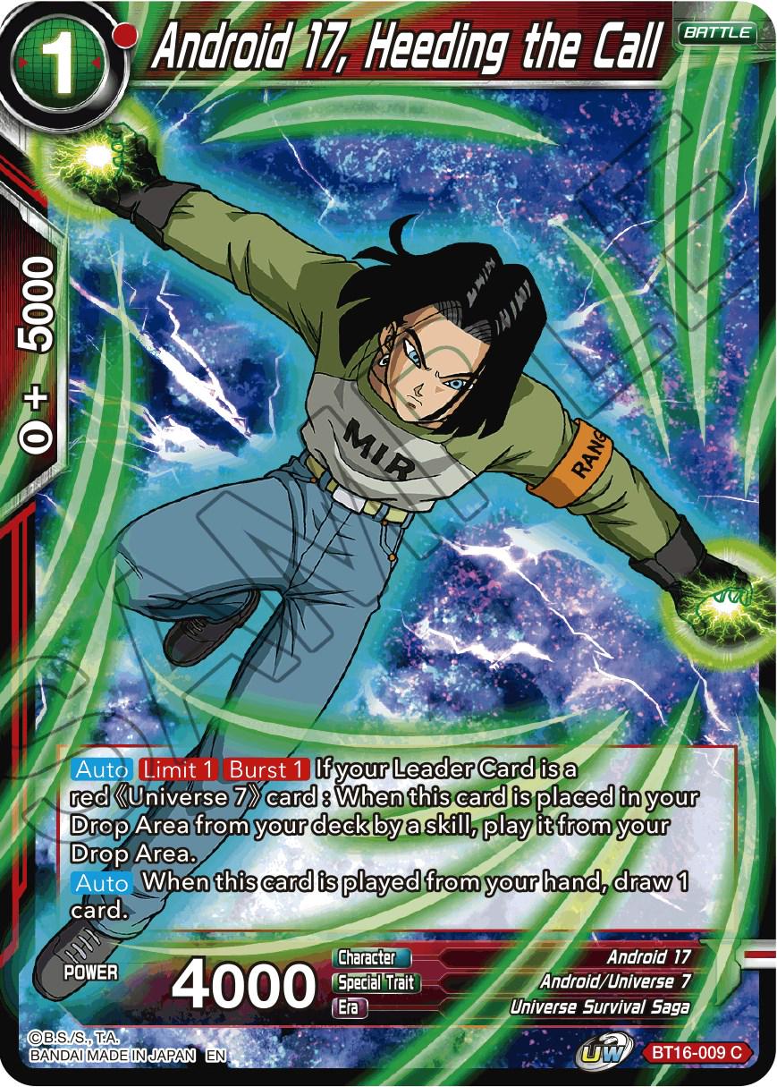 Android 17, Heeding the Call BT16-009