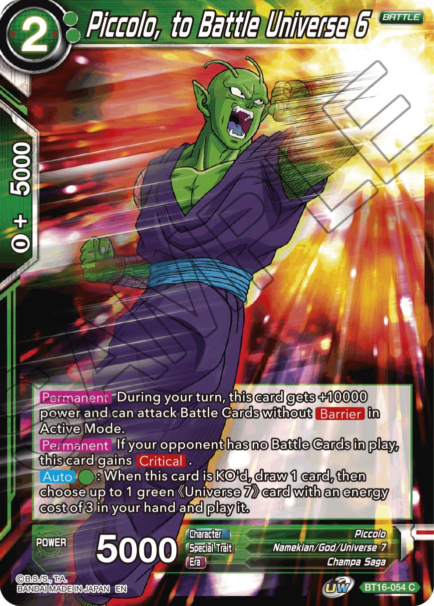 Piccolo, to Battle Universe 6 BT16-054