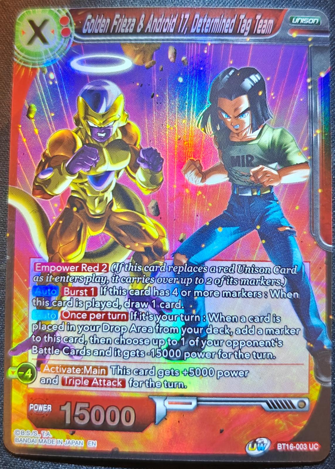 Golden Frieza & Android 17, Determined Tag Team [Foil] BT16-003