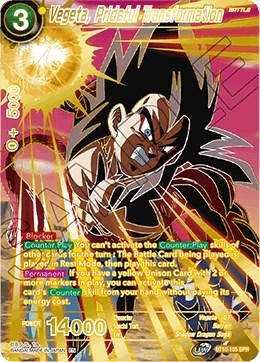 Vegeta, Prideful Transformation [SPR] BT10-105