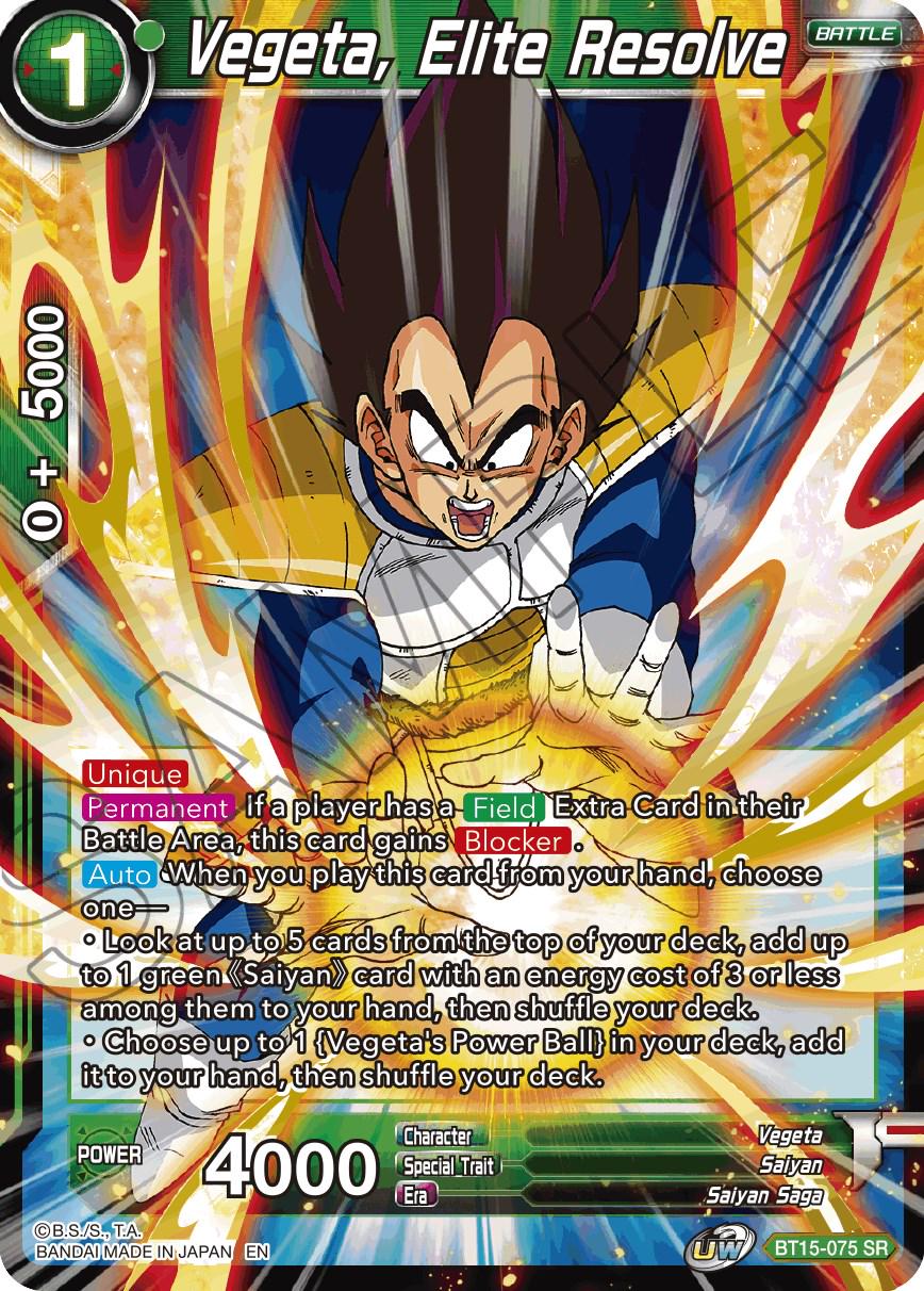 Vegeta, Elite Resolve BT15-075