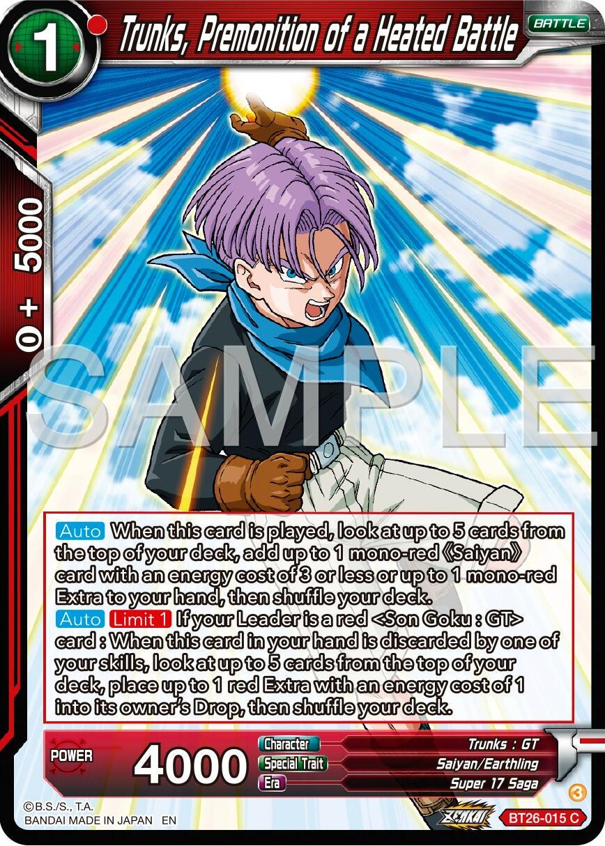 Trunks, Premonition of a Heated Battle BT26-015