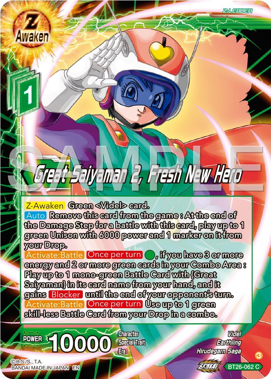 Great Saiyaman 2, Fresh New Hero BT26-062