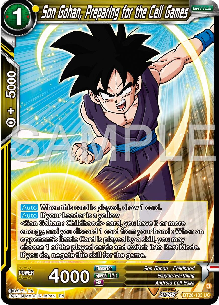 Son Gohan, Preparing for the Cell Games BT26-103
