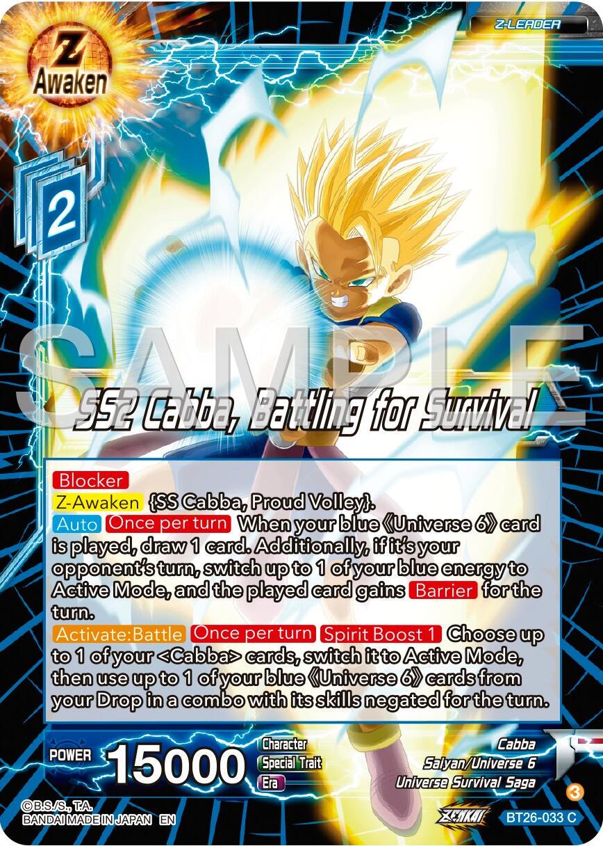 SS2 Cabba, Battling for Survival BT26-033