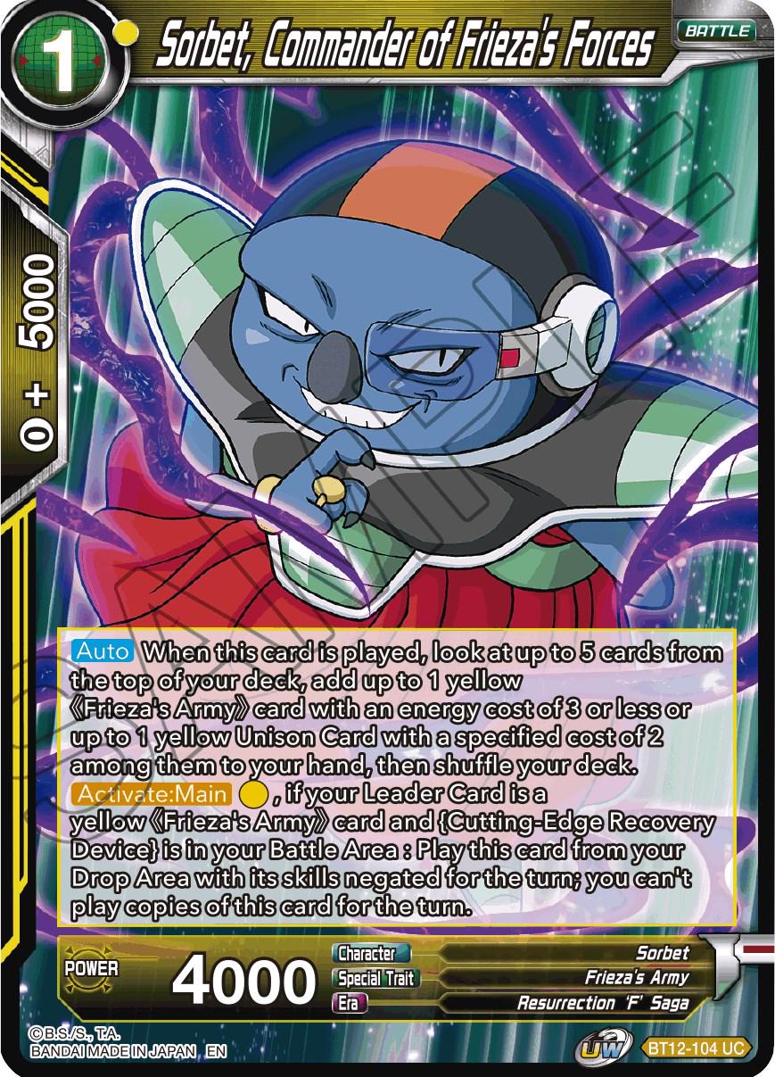 Sorbet, Commander of Frieza's Forces BT12-104