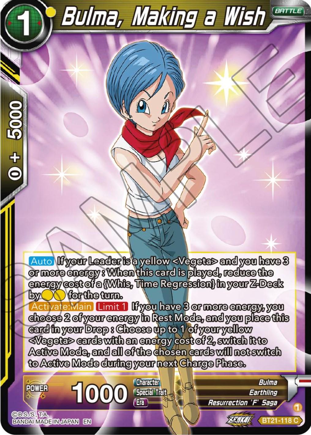 Bulma, Making a Wish BT21-118