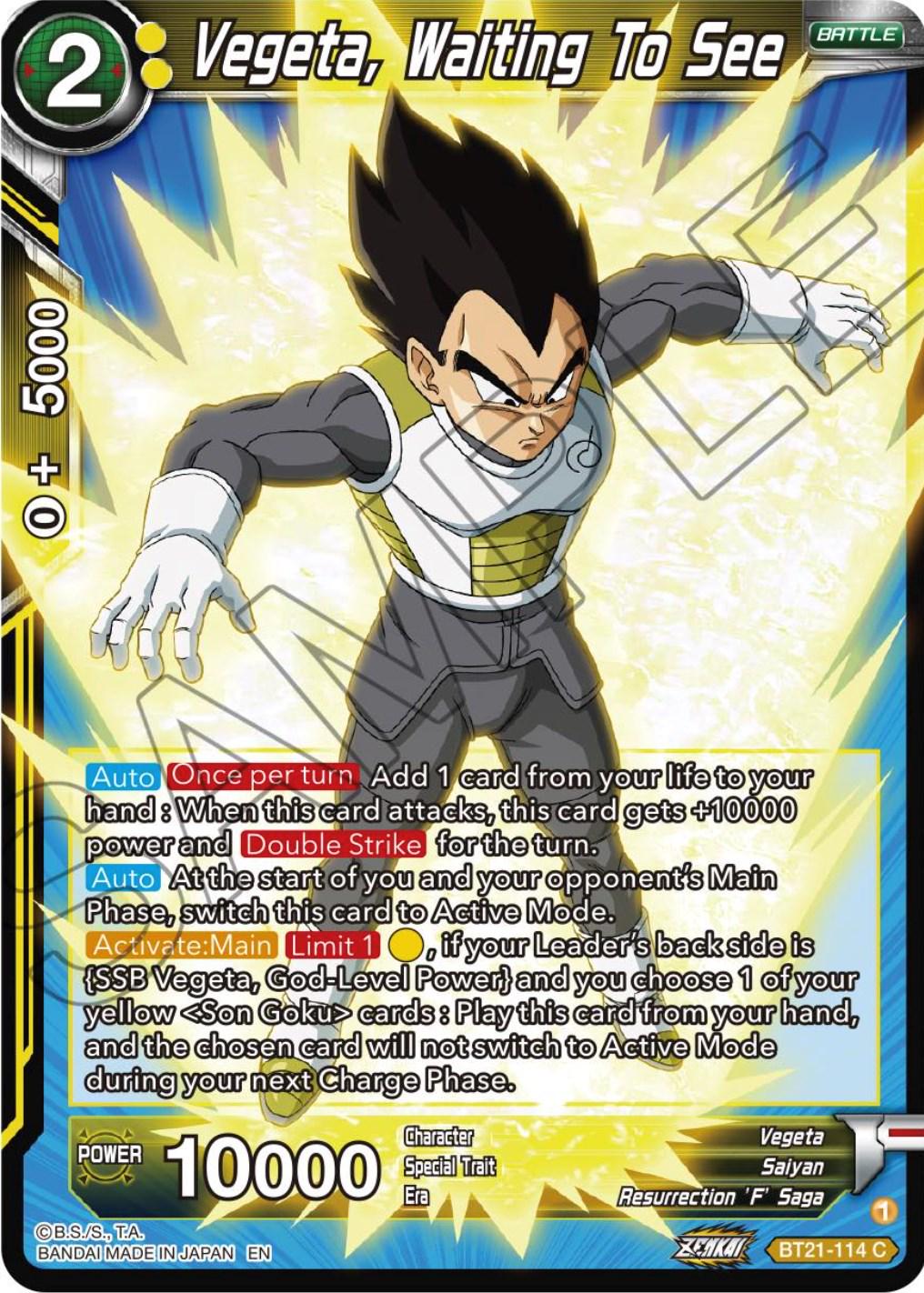 Vegeta, Waiting To See BT21-114