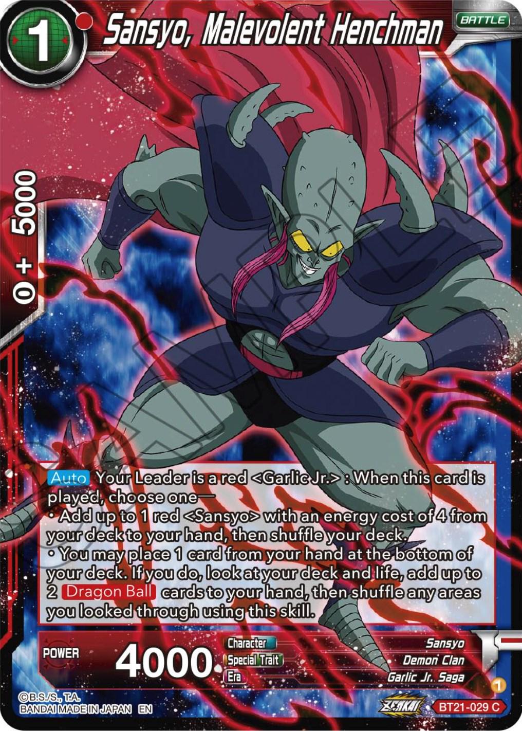 Sansyo, Malevolent Henchman BT21-029