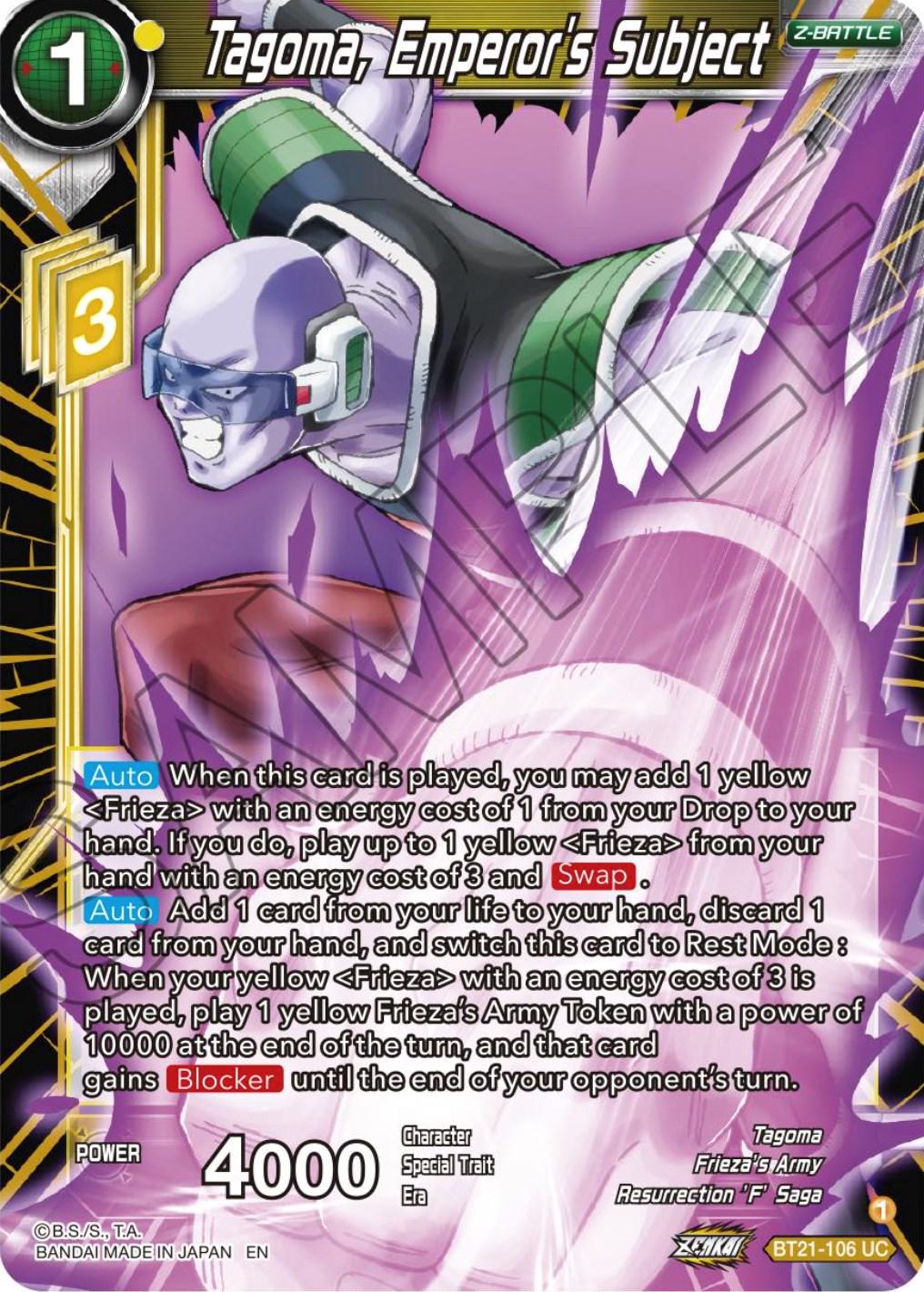Tagoma, Emperor's Subject BT21-106