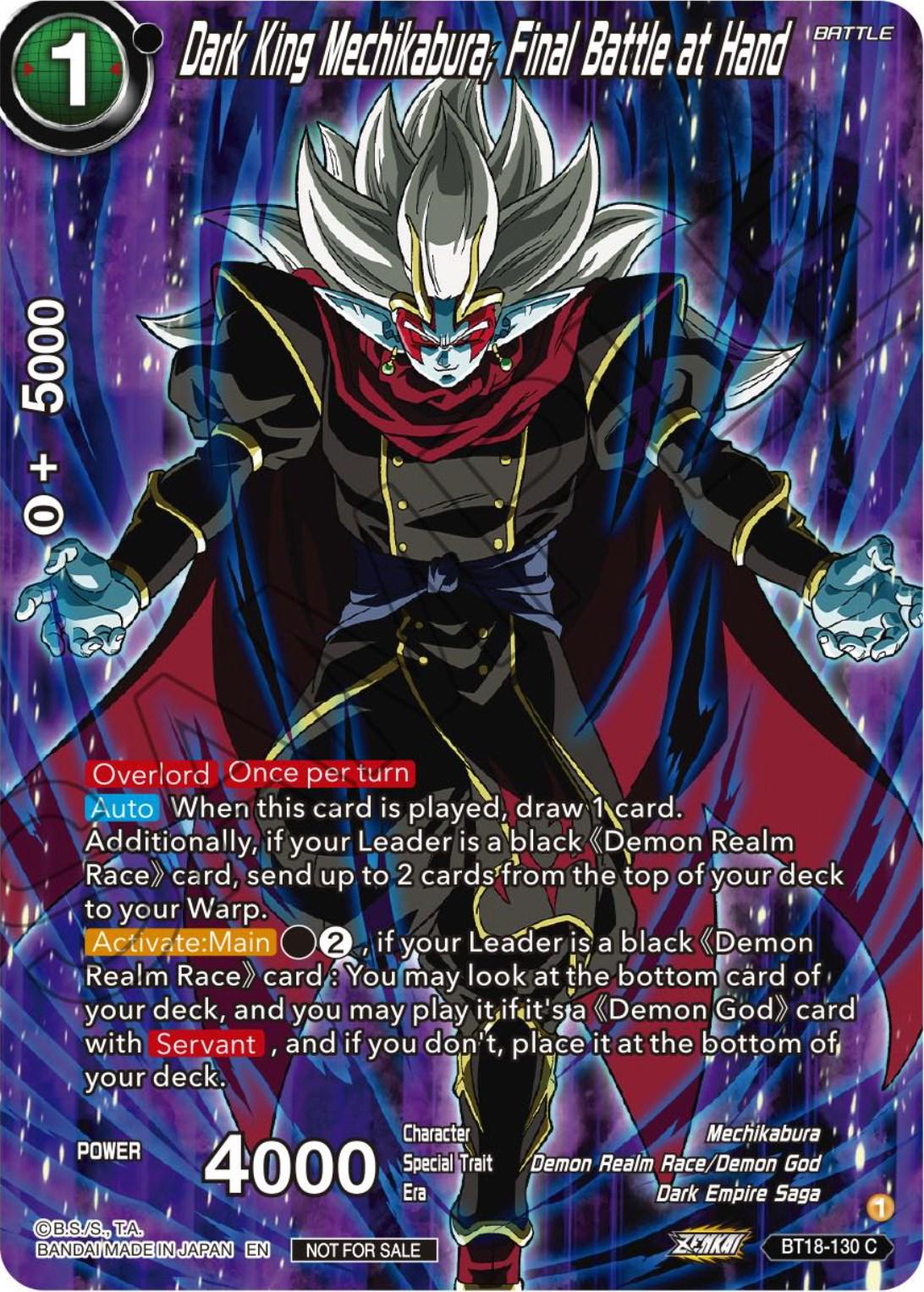 Dark King Mechikabura, Final Battle at Hand [Alternate Art] BT18-130