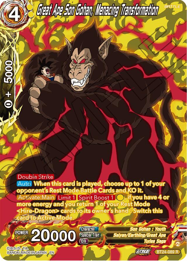 Great Ape Son Gohan, Menacing Transformation [Silver Foil] BT24-089
