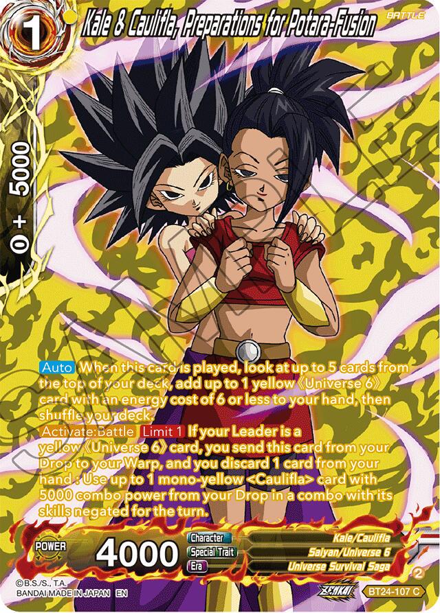 Kale & Caulifla, Preparations for Potara-Fusion [Silver Foil] BT24-107