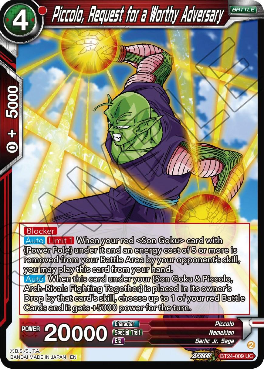Piccolo, Request for a Worthy Adversary BT24-009