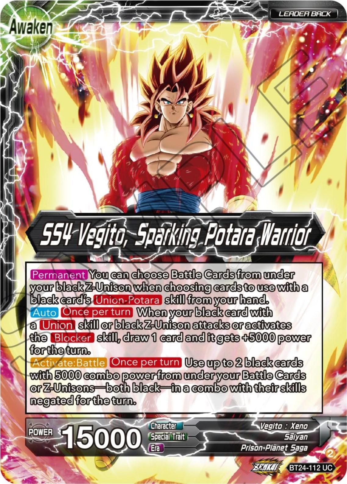 SS4 Son Goku & SS4 Vegeta // SS4 Vegito, Sparking Potara Warrior BT24-112