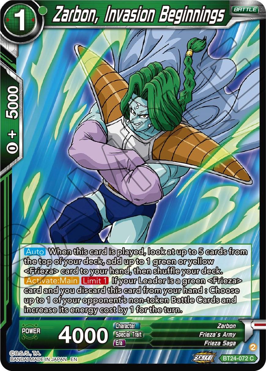 Zarbon, Invasion Beginnings BT24-072