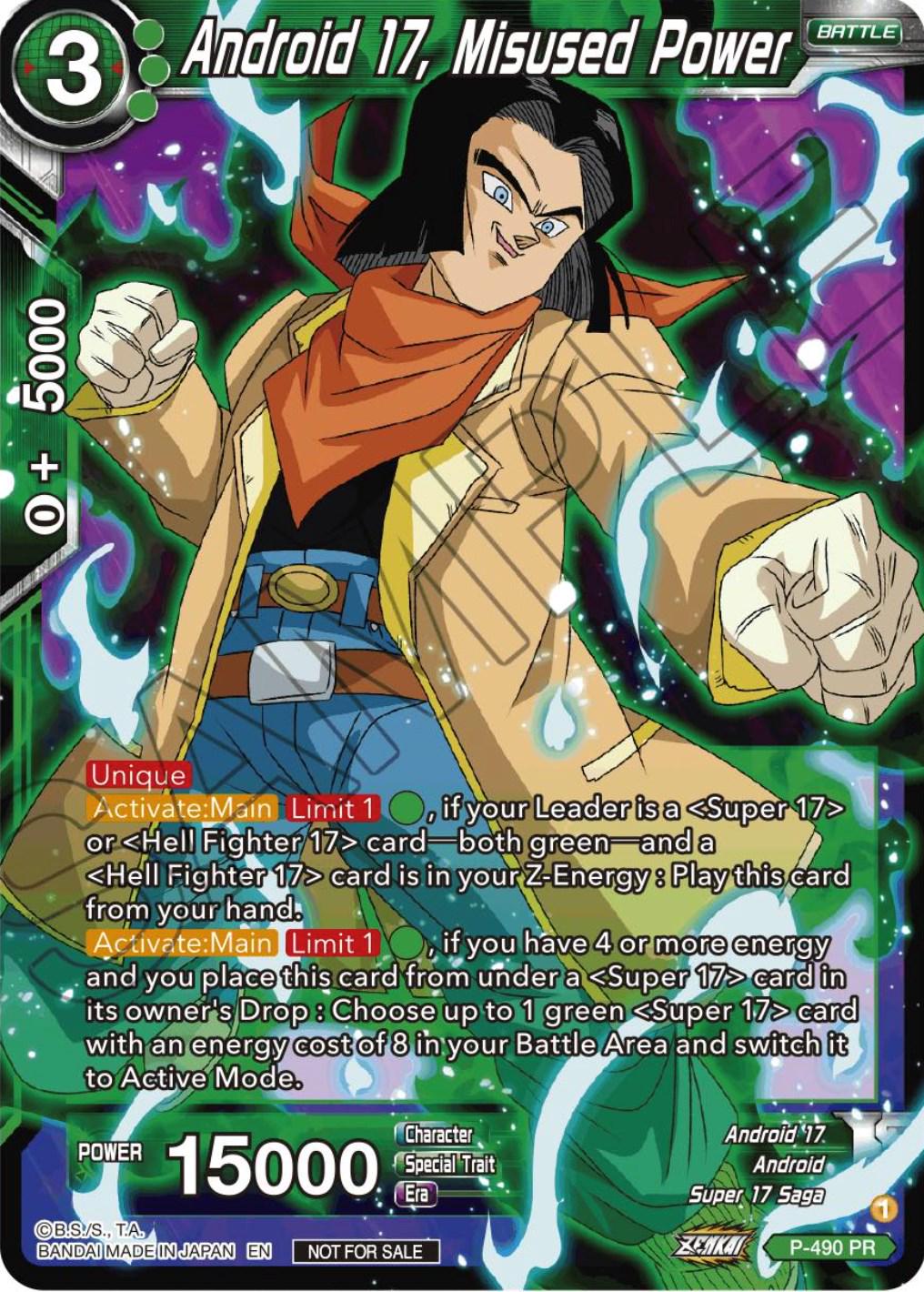 Android 17, Misused Power P-490