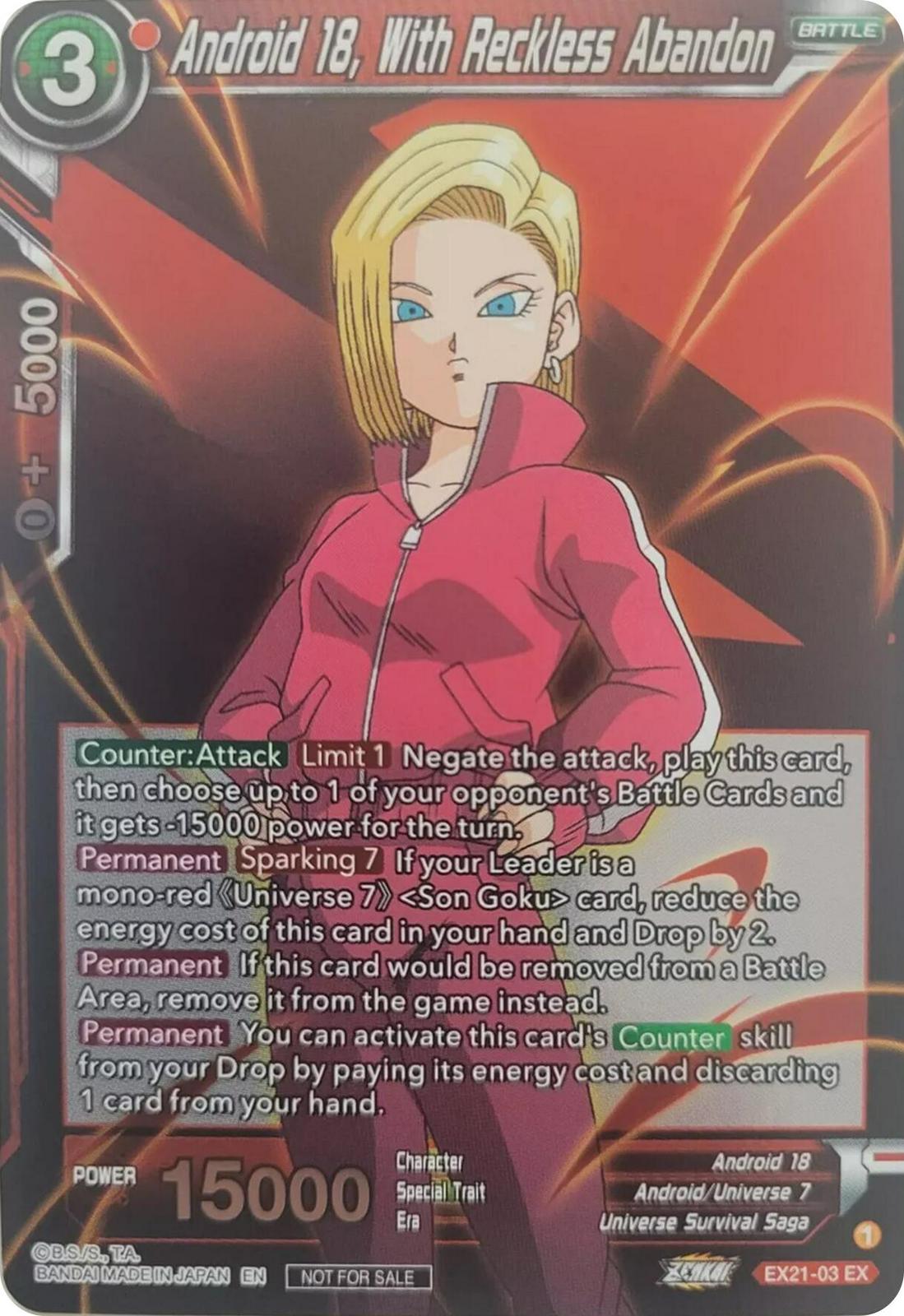 Android 18, With Reckless Abandon EX21-03