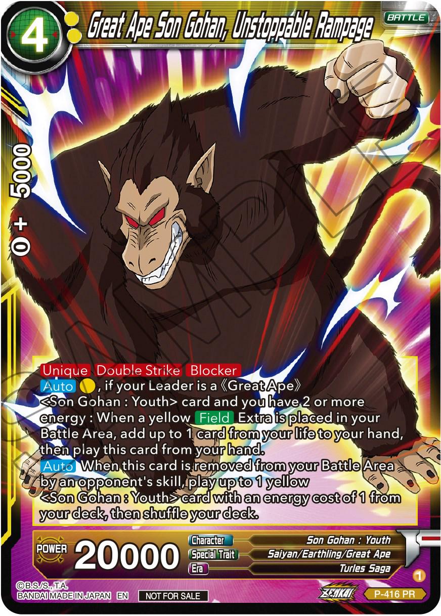 Great Ape Son Gohan, Unstoppable Rampage P-416
