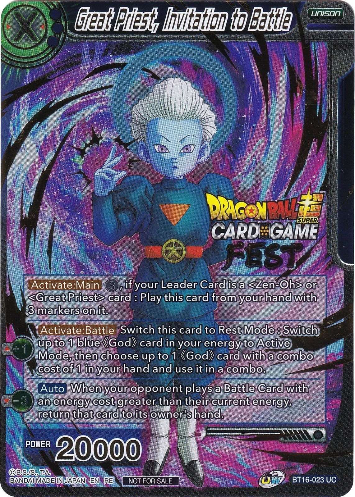 Great Priest, Invitation to Battle BT16-023