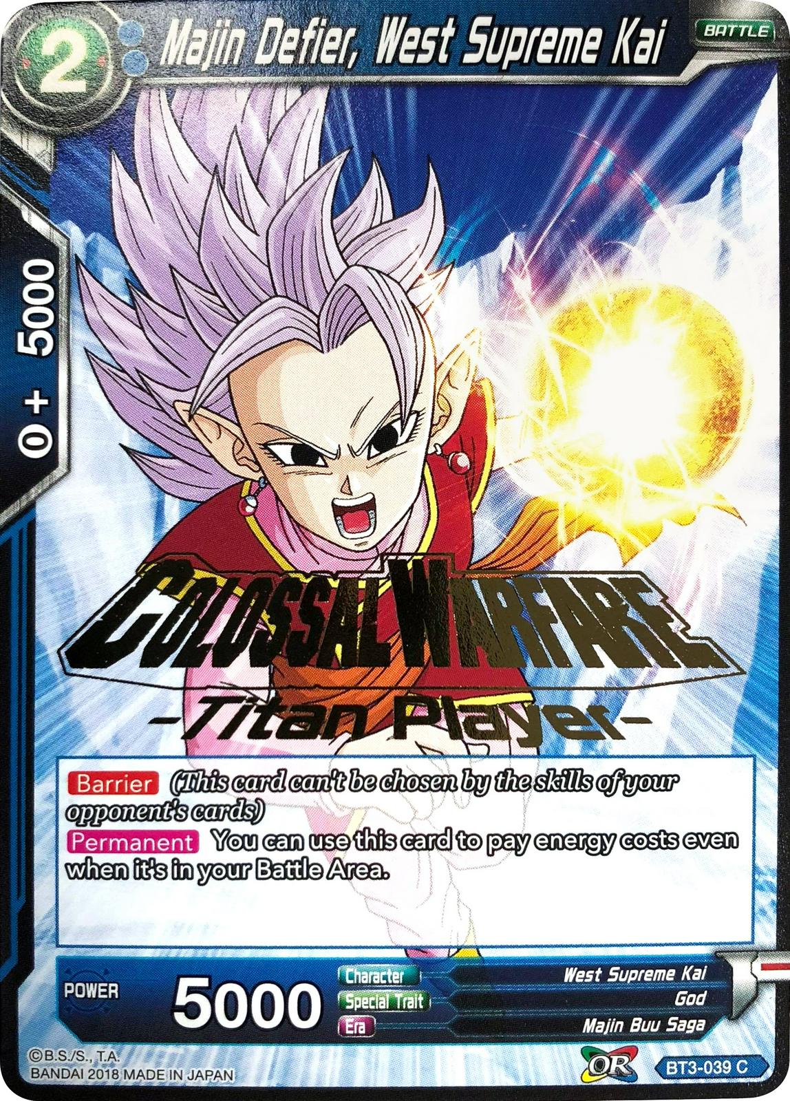 Majin Defier, West Supreme Kai [Titan Player Stamped] BT3-039