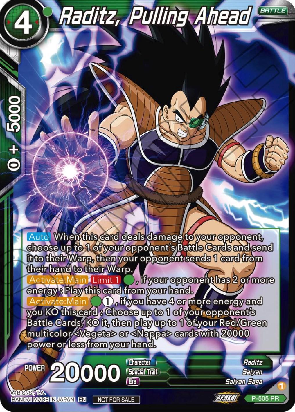 Raditz, Pulling Ahead P-505