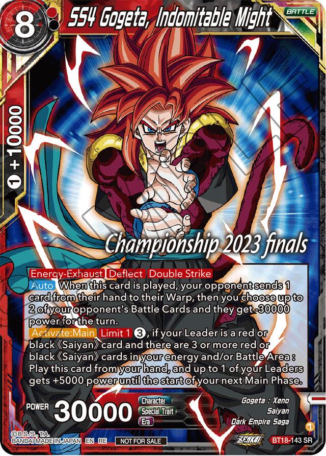 SS4 Gogeta, Indomitable Might [2023 Championship Finals Celebration Pack Foil] BT18-143