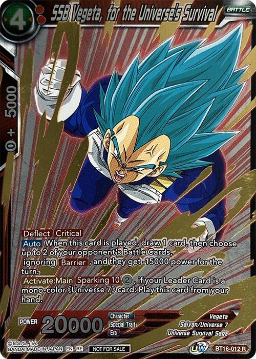 SSB Vegeta, for the Universe's Survival BT16-012