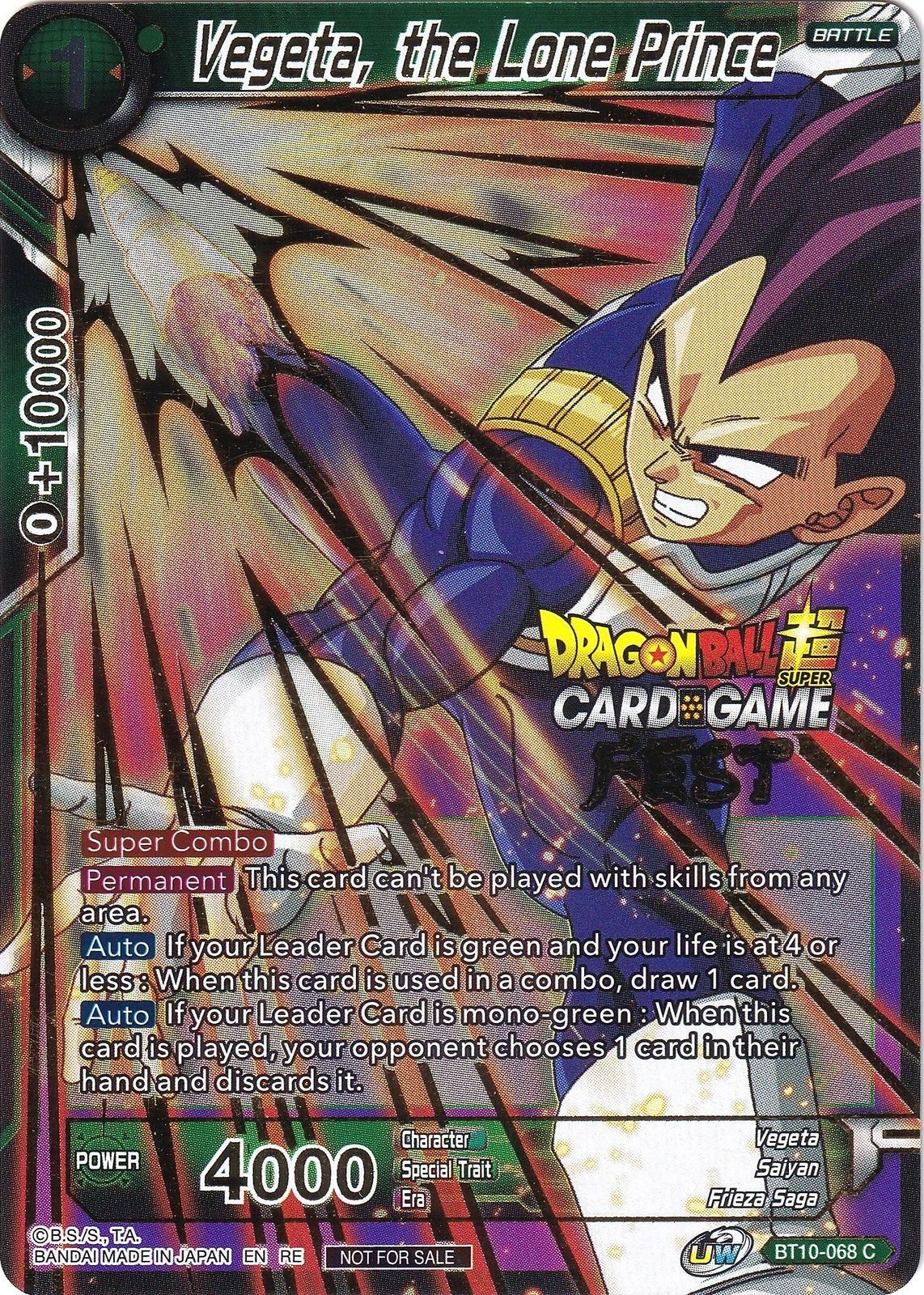 Vegeta, the Lone Prince BT10-068