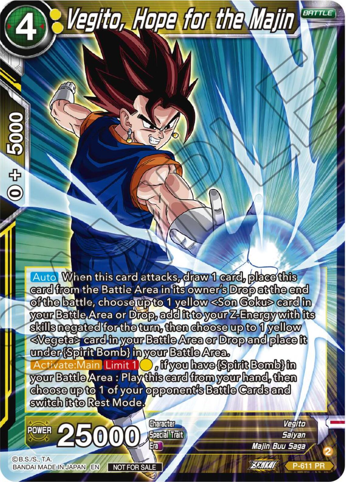 Vegito, Hope for the Majin P-611
