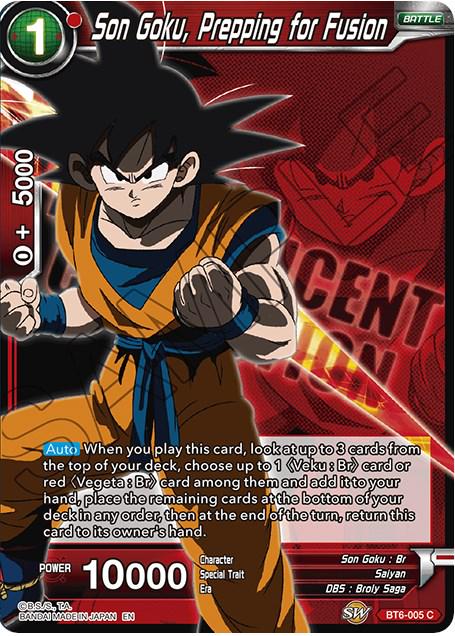 Son Goku, Prepping for Fusion BT6-005