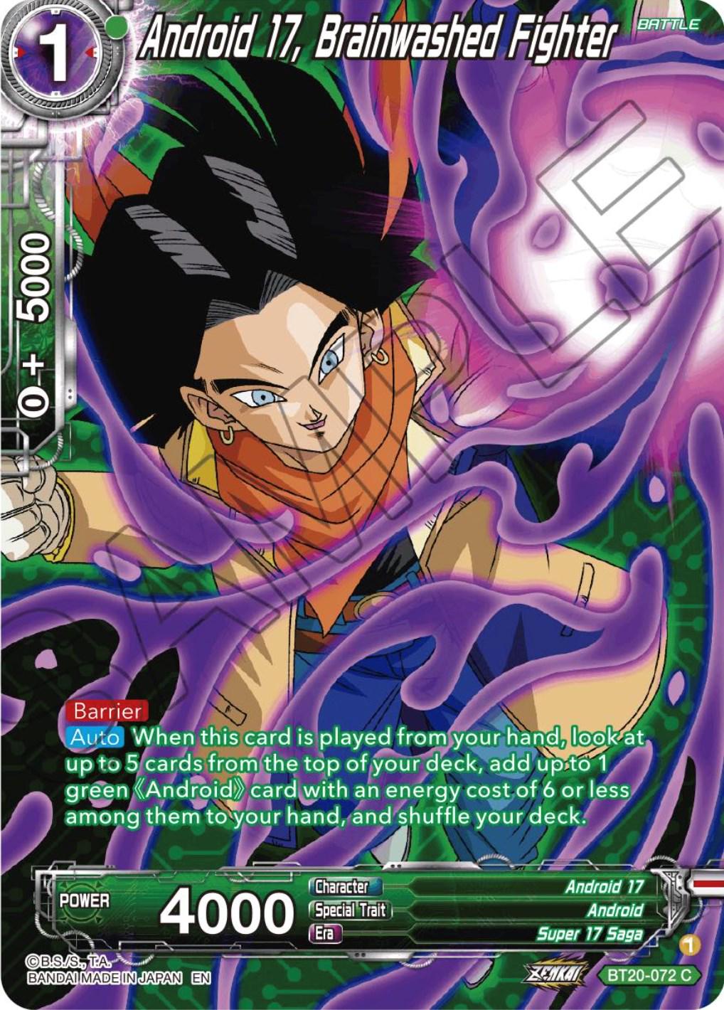 Android 17, Brainwashed Fighter [Silver Foil] BT20-072