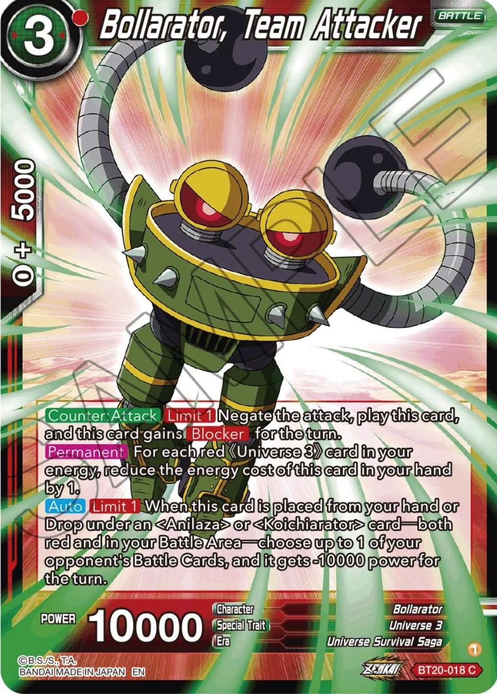 Bollarator, Team Attacker BT20-018