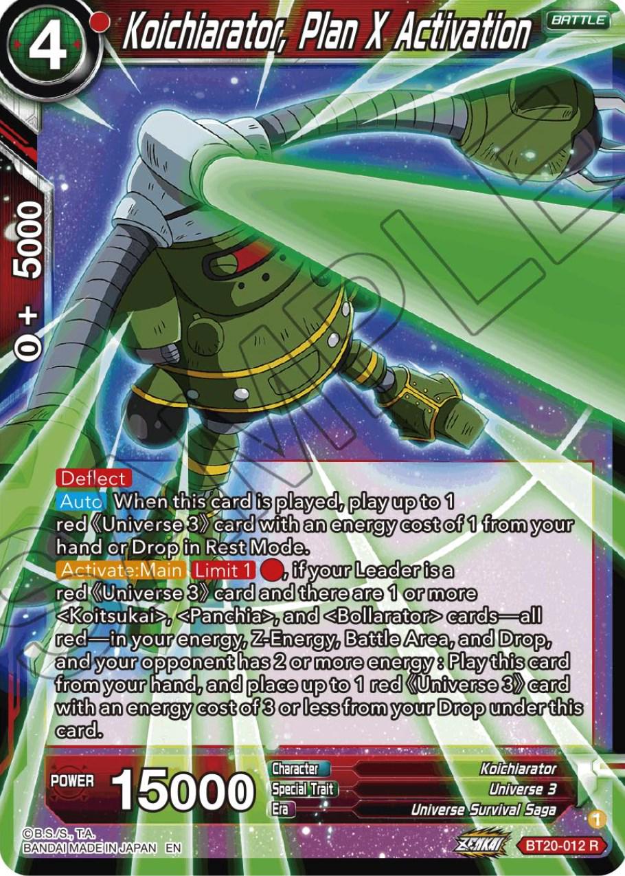 Koichiarator, Plan X Activation BT20-012