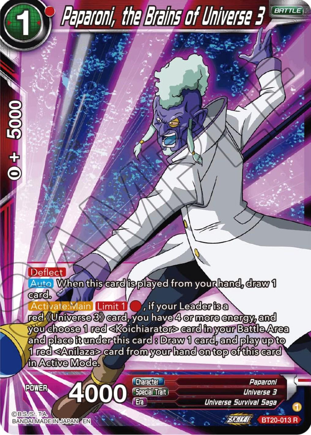 Paparoni, the Brains of Universe 3 BT20-013