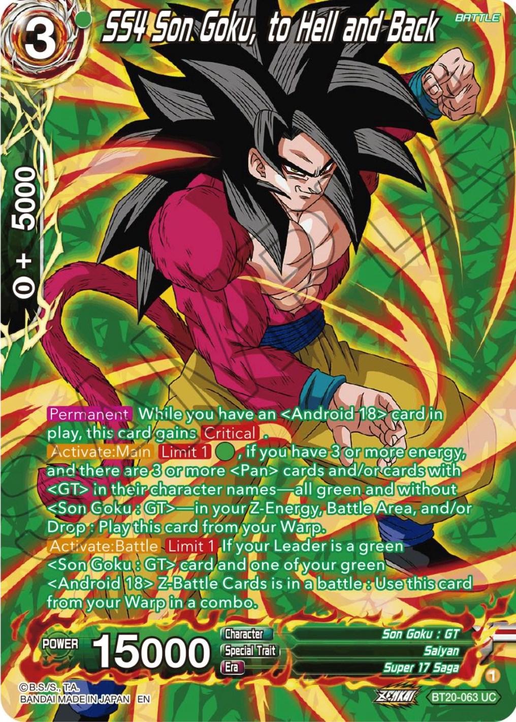 SS4 Son Goku, to Hell and Back [Silver Foil] BT20-063