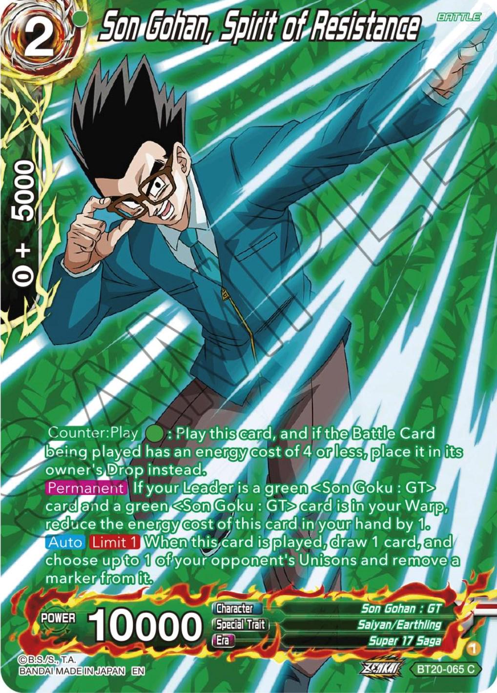 Son Gohan, Spirit of Resistance [Silver Foil] BT20-065
