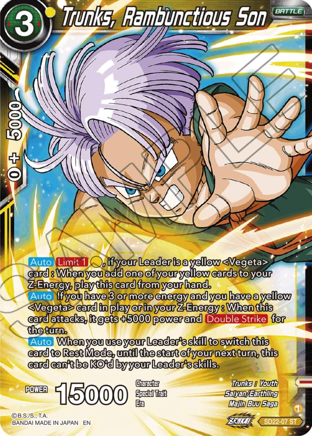 Trunks, Rambunctious Son SD22-07
