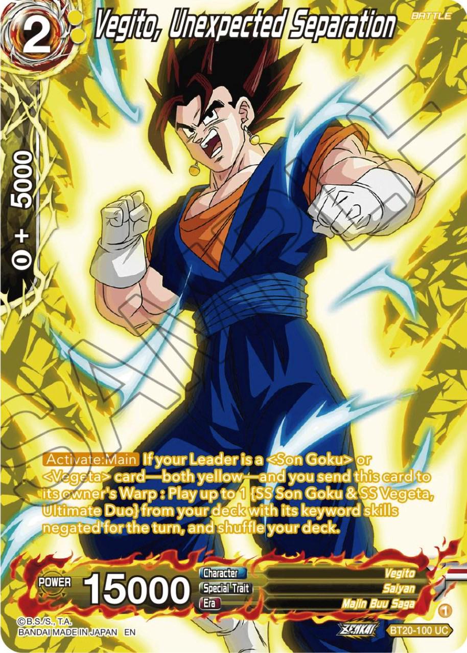 Vegito, Unexpected Separation [Silver Foil] BT20-100