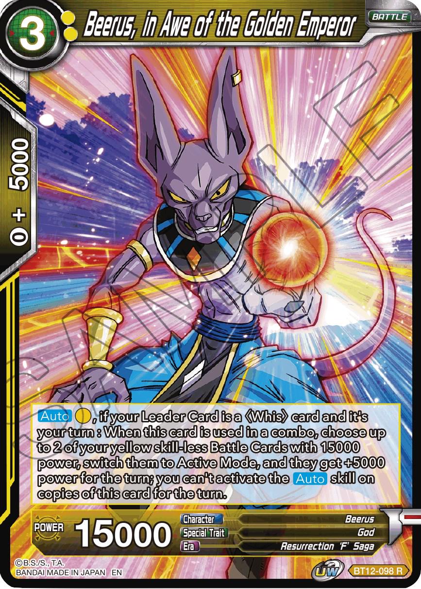 Beerus, in Awe of the Golden Emperor BT12-098